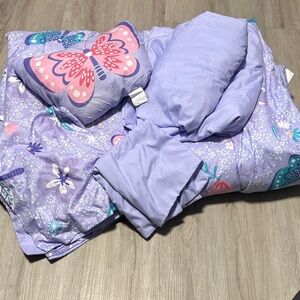 Lavender Butterfly Twin 6 Piece Bedding Set